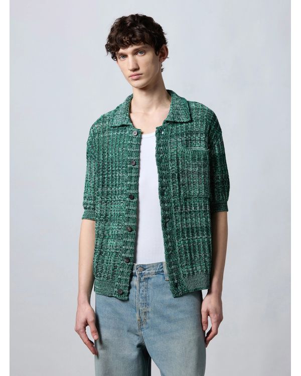 CHEMISE TRICOT MOULINE VERT
