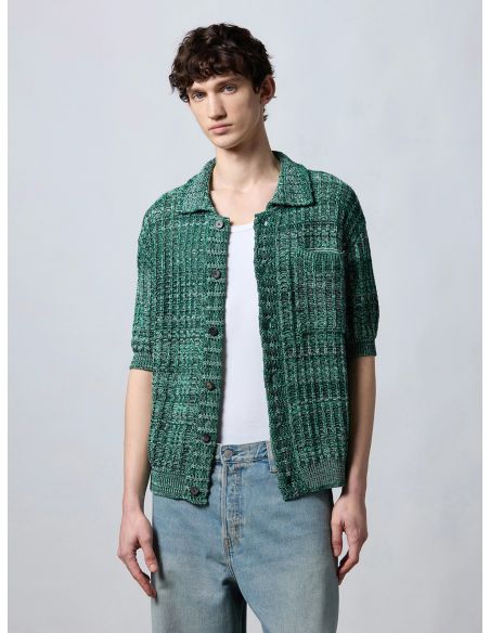 CHEMISE TRICOT MOULINE VERT
