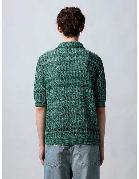 MOULINE KNIT SHIRT GREEN