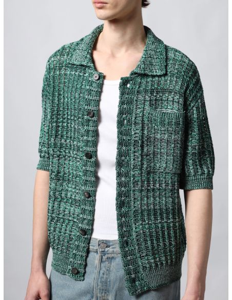 CHEMISE TRICOT MOULINE VERT