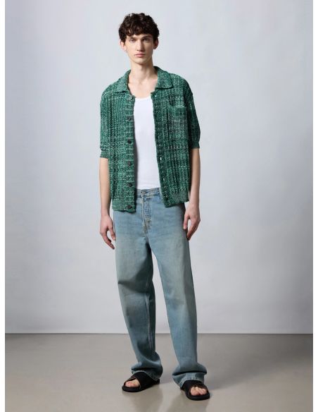 CHEMISE TRICOT MOULINE VERT