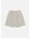 PLEATED TRACK SHORT GREY DERBY STRIPE