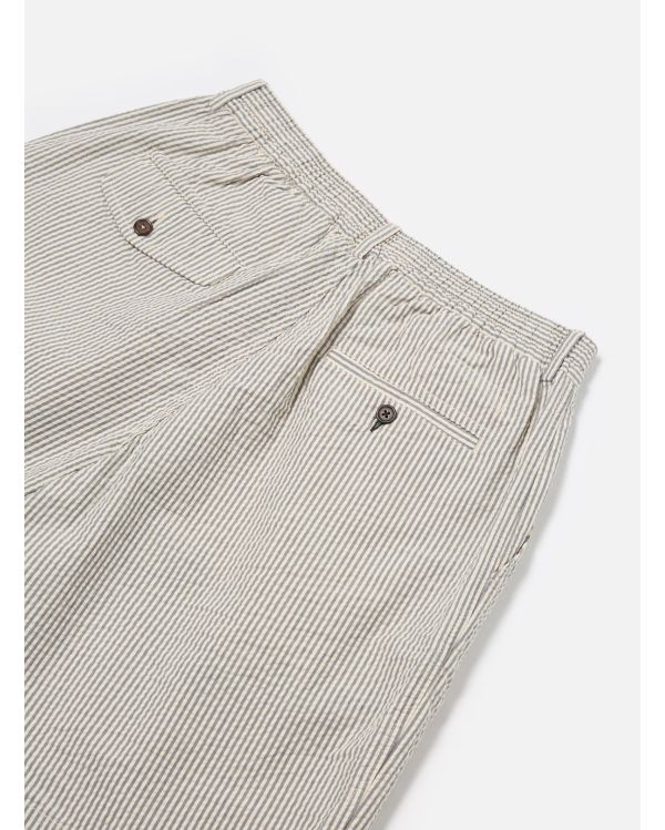 PLEATED TRACK SHORT GREY DERBY STRIPE