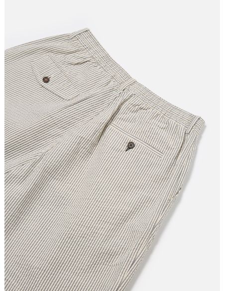 PLEATED TRACK SHORT GREY DERBY STRIPE