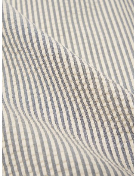 PLEATED TRACK SHORT GREY DERBY STRIPE