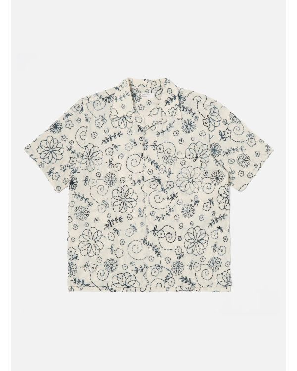 CHEMISE DE CAMP ECRU CHARCOAL KANTHA