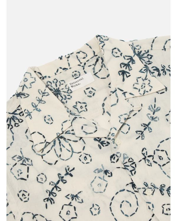 CAMP SHIRT ECRU CHARCOAL KANTHA 2