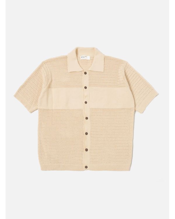S/S KNIT SHIRT ECRU