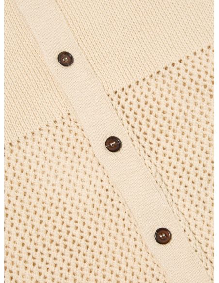S/S KNIT SHIRT ECRU