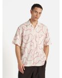 CAMP SHIRT ECRU TERRACOTTA KANTHA