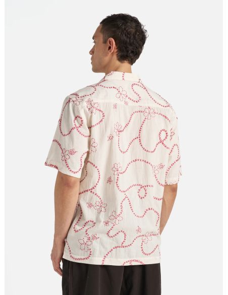 CAMP SHIRT ECRU TERRACOTTA KANTHA
