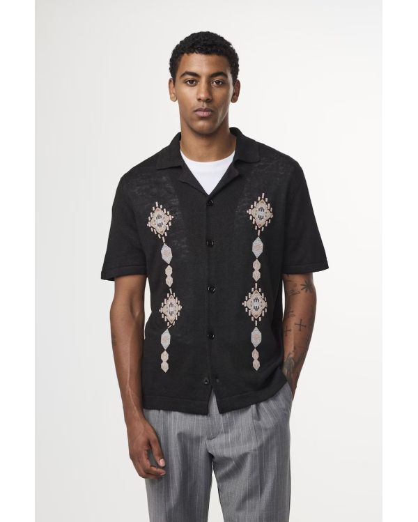 CHEMISE TRICOT HENRY SS BLACK