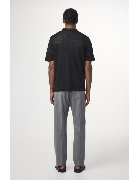 HENRY SS BLACK KNIT SHIRT