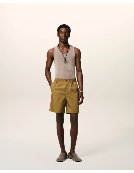 SHORT MOUTARDE EN SERGE HAVANE