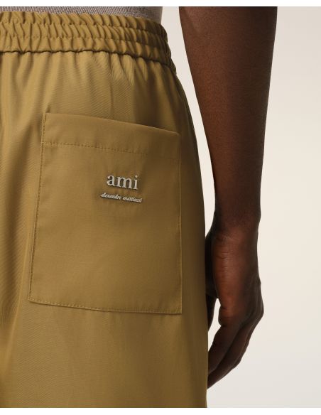 MUSTARD SHORTS IN HAVANA TWILL