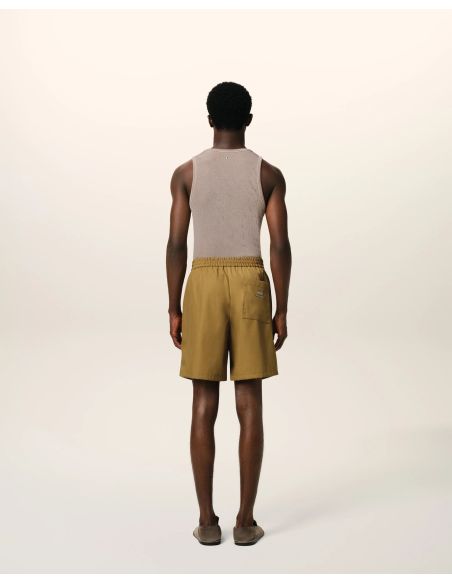 MUSTARD SHORTS IN HAVANA TWILL