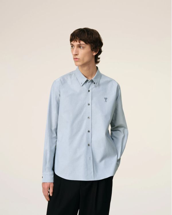 CLASSIC AMI DE COEUR TONE-ON-TONE BLUE NOTE SHIRT