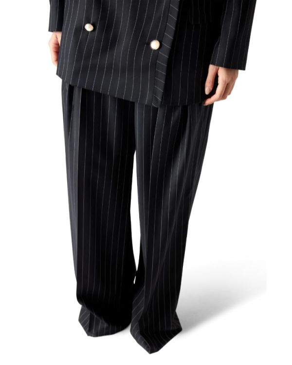 PANTALON TAILLEUR RAYURES NOIR 2