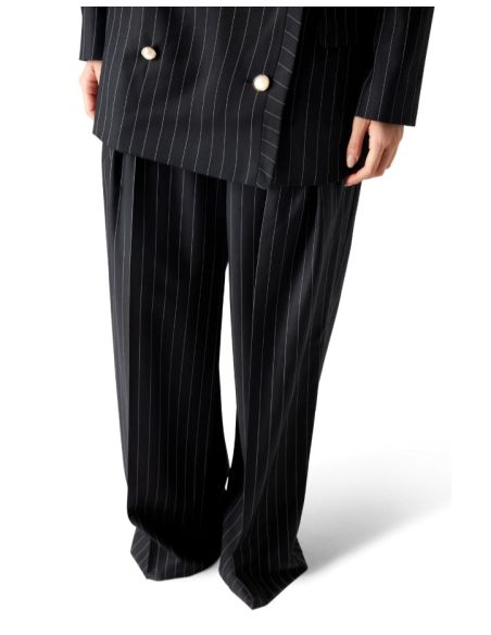 PANTALON TAILLEUR RAYURES NOIR