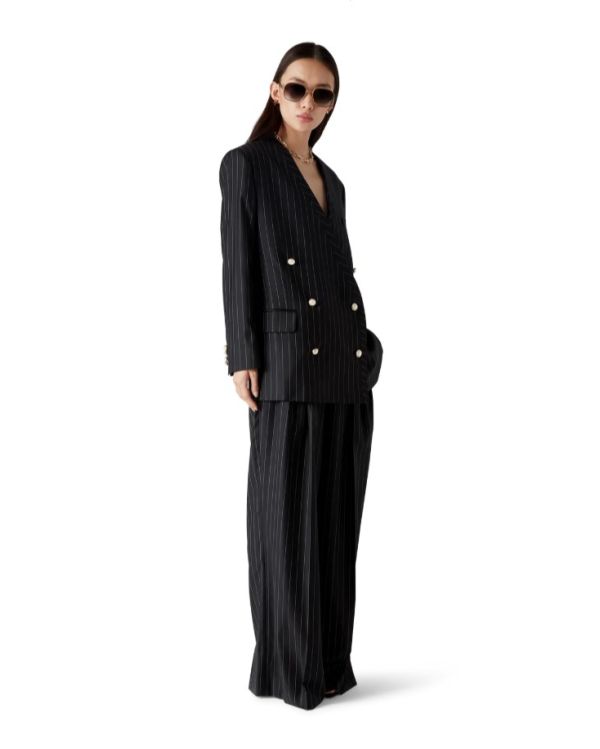 PANTALON TAILLEUR RAYURES NOIR