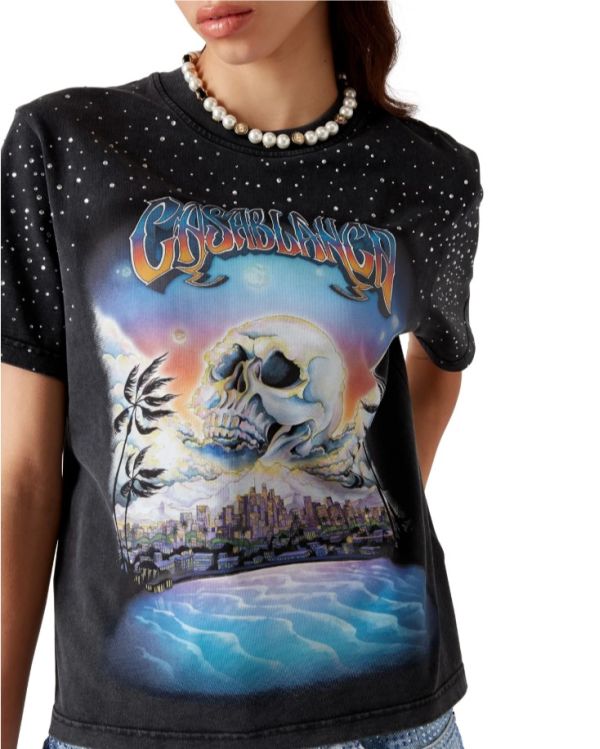TSHIRT ORNE DE CRISTAUX LA PREMONITION NOIR 2