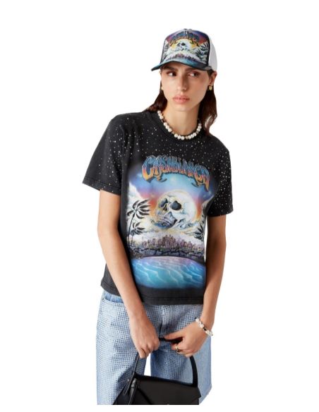 THE PREMONITION BLACK CRYSTAL DECORATED T-SHIRT