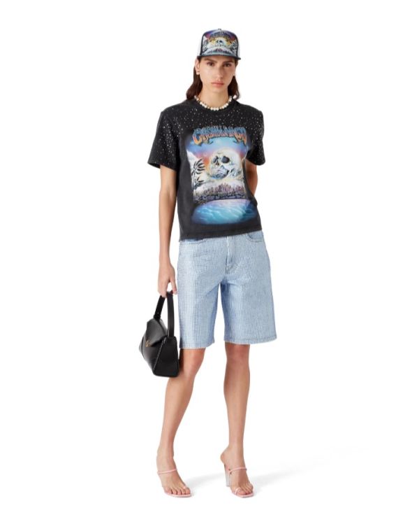 TSHIRT ORNE DE CRISTAUX LA PREMONITION NOIR