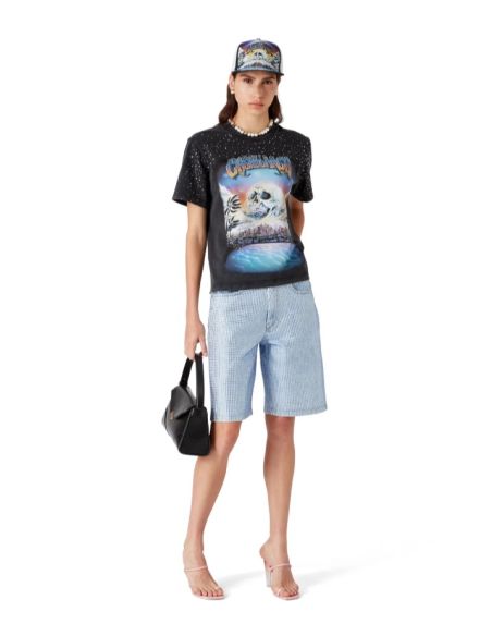 TSHIRT ORNE DE CRISTAUX LA PREMONITION NOIR
