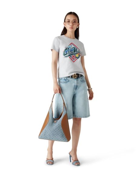 SAC HOBO EN DENIM MONOGRAMME