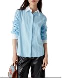 LAUREL BLUE THIN STRIPED LONG SLEEVE SHIRT