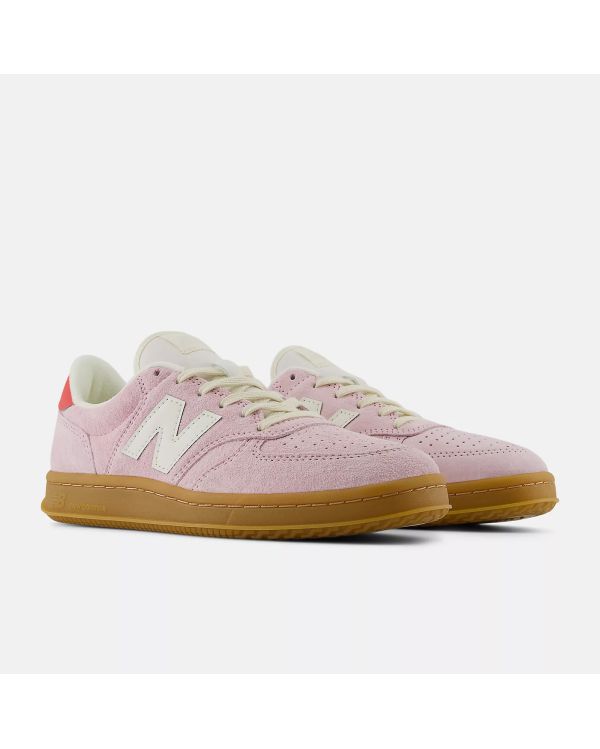 SNEAKERS T500 ROSE SUCRE AVEC ROUGE ECLATANT ANGORA 2