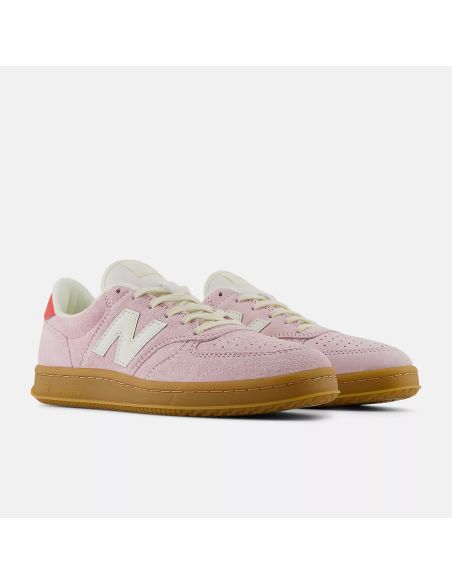 SNEAKERS T500 ROSE SUCRE AVEC ROUGE ECLATANT ANGORA