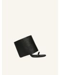 MULES COMPENSEES OBLIQUES EN CUIR NOIR