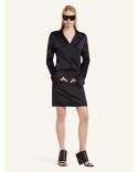 BLACK 2-POCKET SATIN SHIRT