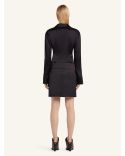 CHEMISE EN SATIN 2 POCHES NOIR