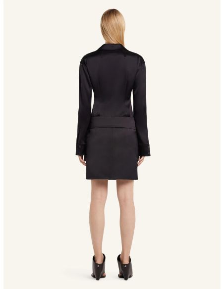 CHEMISE EN SATIN 2 POCHES NOIR