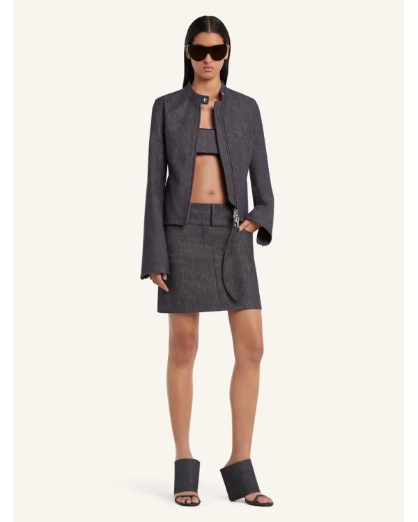 VESTE CITY EN DENIM GRIS CHINE FONCE