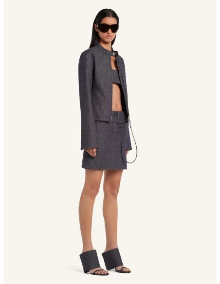 VESTE CITY EN DENIM GRIS CHINE FONCE