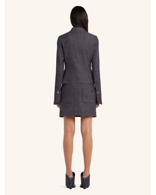 CITY JACKET IN DARK HEATHER GREY DENIM