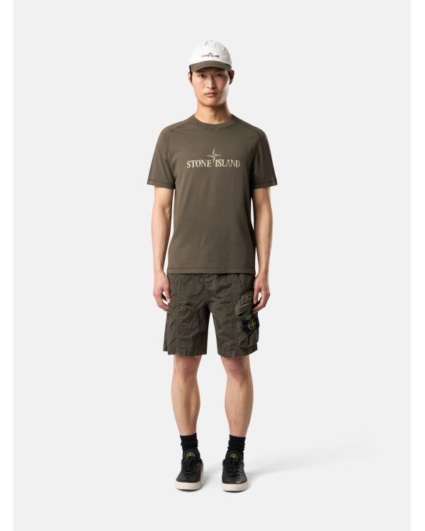 TSHIRT 2100020 SLIM IMPRIME VERT MILITAIRE