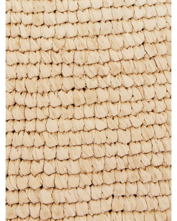 SAC CABAS EN RAPHIA BEIGE AVEC LOGO 