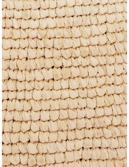 BEIGE RAFFIA TOTE BAG WITH LOGO