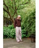 PANTALON DE COSTUME ROSE