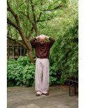 PANTALON DE COSTUME ROSE