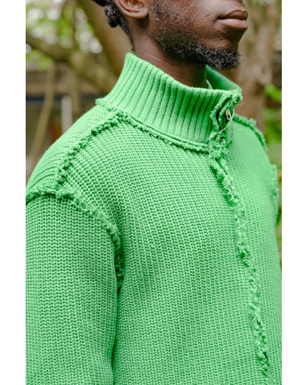 TRICOT ZIPPE VERT