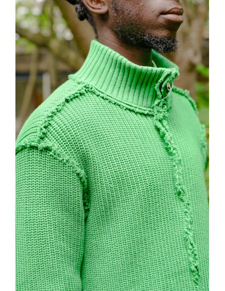 TRICOT ZIPPE VERT