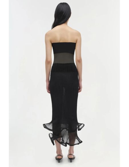 KELSO BLACK KNIT MIDI SKIRT