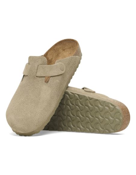 MULES BOSTON SUEDE LEVE FADED KHAKI