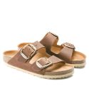 SANDALES ARIZONA BIG BUCKLE OILED LEATHER COGNAC