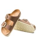 SANDALES ARIZONA BIG BUCKLE OILED LEATHER COGNAC